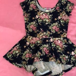 A Floral Peplum Shirt